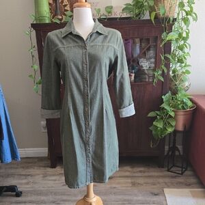 Faded Glory Authentic Green Denim Shirt